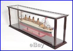 L 38.5 W 9.5 H16 Inch Wooden Ship Model Display Case For Cruise liners Of 32