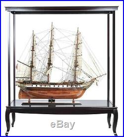 LARGE WOODEN DISPLAY CASE STAND 65-inch For Tall Ship Yacht Boat Models No-Glass