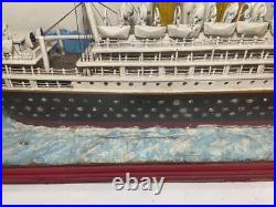 LARGE high quality antique handmade Folk Art Orontes model ship sculpture Aussie