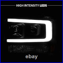 LED Bar2005 2006 2007 For Ford Super Duty F250/F350/F450/F550 Black Headlights