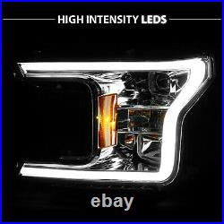 LED BarFor Ford F-150 2018-2020 LED Bar Chrome projector Headlight pairs