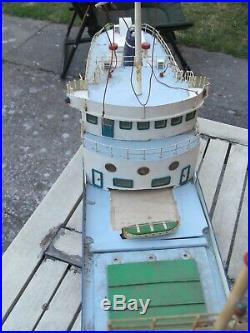 Large Cargo Ship Remote Control Model Boat for Restoration 113cms Long LOFT FIND