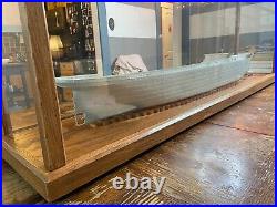 Large Display Case for Ship Model Boat Acrylic Box Showcase with Wood Base