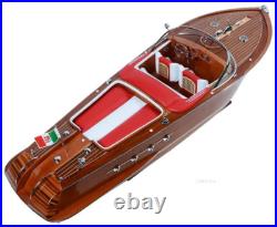 Large Riva Aquarama Speed Boat Wood Scale Model 35 Italian Mahogany Runabout