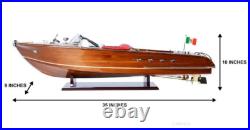 Large Riva Aquarama Speed Boat Wood Scale Model 35 Italian Mahogany Runabout