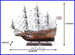 Limited Edition HMS Sovereign of the Seas Full Blowing Sails 29 Wood Ship Model