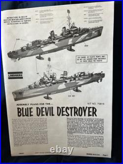 Linberg KIT #70815, 1/125 Scale Blue Devel Destroyer, Fletcher Class USS Melvin