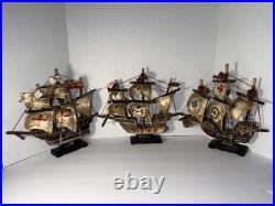 Lot Of Three Ship Models Nina Pinta And Santa Maria
