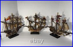 Lot Of Three Ship Models Nina Pinta And Santa Maria