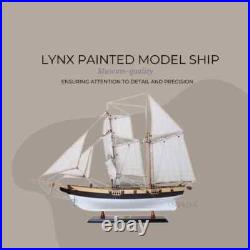 Lynx Painted Tall Ship Model Handcrafted Fully Assembled Ship With Metal Anchors