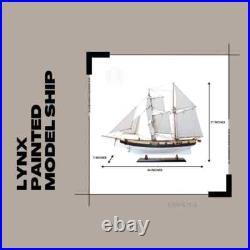 Lynx Painted Tall Ship Model Handcrafted Fully Assembled Ship With Metal Anchors