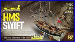 Mamoli MV59 HMS Swift Wood Plank-On-Frame Ship Model Kit Scale 1/70