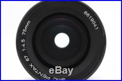 Mint Pentax PENTAX SMC P 67 75mm f/4.5 Late Model Lens For 6x7 Free Ship #1268