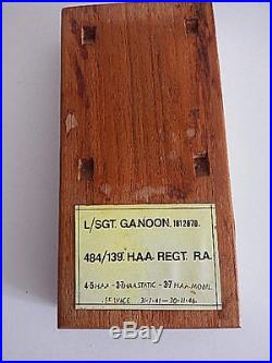 Model (ship's) Cannon for L/SGT NOON, 484/139 H. A. A. REGT. R. A