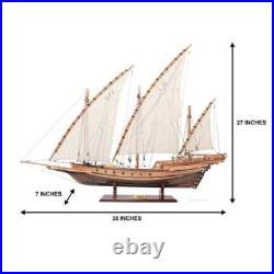 ModelaXebec Ship Model Gold-Coated Cannons Detailed With Sculptures & Ornaments