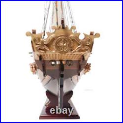 ModelaXebec Ship Model Gold-Coated Cannons Detailed With Sculptures & Ornaments