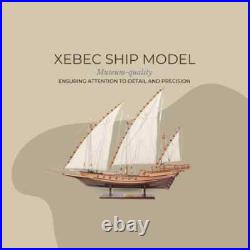 ModelaXebec Ship Model Gold-Coated Cannons Detailed With Sculptures & Ornaments