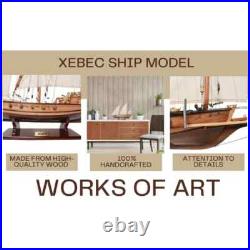 ModelaXebec Ship Model Gold-Coated Cannons Detailed With Sculptures & Ornaments