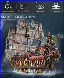 Mould King 13138 Pirates Ship Model Building Blocks Kits, MOC Dutchman Sailboat