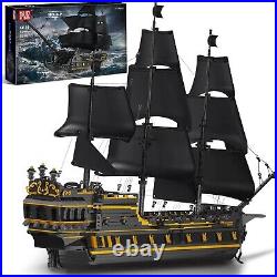 Mould King 13186 Pirates Ship Model Building Blocks Kits, MOC Large Black Pearl