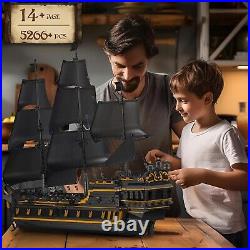 Mould King 13186 Pirates Ship Model Building Blocks Kits, MOC Large Black Pearl