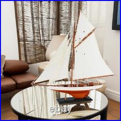 NAUTIMALL 25 Wooden Sailboat Model Classic Columbia America's Cup Ship Nautical
