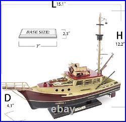 NAUTIMALL Jaws Orca Wooden Ship Model, Shark Fishing Boat, Pre-assembled, 15