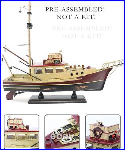 NAUTIMALL Jaws Orca Wooden Ship Model, Shark Fishing Boat, Pre-assembled, 15