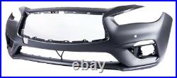 NEW Front Bumper Cover For 2018-2021 Infiniti Q50 with Sensor Holes SHIPS TODAY