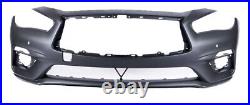 NEW Front Bumper Cover For 2018-2021 Infiniti Q50 with Sensor Holes SHIPS TODAY