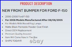 NEW Paintable Front Bumper For 2006-2008 Ford F-150 SHIPS TODAY