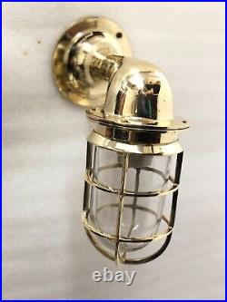 Nautical Model Marine Ship Bulkhead Wall Light Fixture Brass New 3 Piece