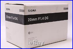 New! USA Model Sigma 20mm f/1.4 DG HSM Art Lens for Canon EF + FREE SHIP