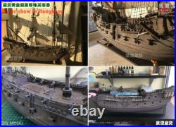 New ZHL The black Pearl Golden version 2023 wood model ship kit 31 inch Gifts