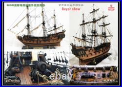 New ZHL The black Pearl Golden version 2023 wood model ship kit 31 inch Gifts