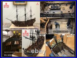 New ZHL The black Pearl Golden version 2023 wood model ship kit 31 inch Gifts