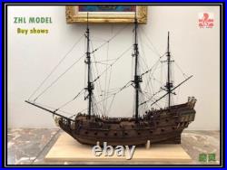 New ZHL The black Pearl Golden version 2023 wood model ship kit 31 inch Gifts