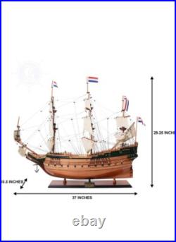 Old Modern Handicrafts Batavia Ship Model 100% Handcrafted. 37L x 10.5W x 29.2H Old Modern Handicrafts Batavia Ship Model 100% Handcrafted. 37L x 10.5W x 29.2H