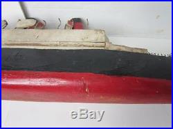 Old Vintage FOLK ART 34 Large WOOD MODEL TITANIC SHIP/BOAT-For Repair-AS-FOUND