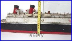 Old Vintage FOLK ART 34 Large WOOD/Wooden TITANIC SHIP/BOAT-For Repair-AS-IS