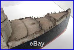 Old Vintage FOLK ART 34 Large WOOD/Wooden TITANIC SHIP/BOAT-For Repair-AS-IS
