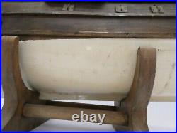 Old Wood Heavy Model Handmade Ship Solid Pond Sailor with Stand Vintage Large