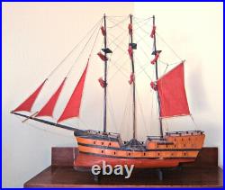 Old Wooden Ship Model 3 Masted Large and Detailed Local Pickup
