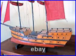 Old Wooden Ship Model 3 Masted Large and Detailed Local Pickup