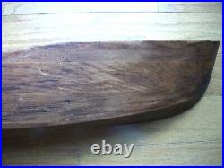 Original Real Wood Half Hull Ship Model Used For Building An Actual Working Boat