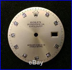 Original Rolex Mens Silver Diamond Dial for Datejust model 16234 FREE SHIPPING