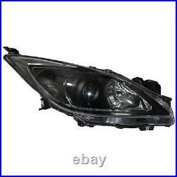 Pair Halogen Headlights Headlamps Black Housing For 2010-2013 Mazda 3 Mazda3