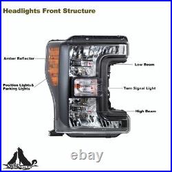 Pair Headlights for 2017-2019 Ford F250 F350 F450 F550 Super Duty Headlamp 17-19