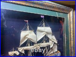 Prie Diestinacja Wooden Ship Model in Shadow Box