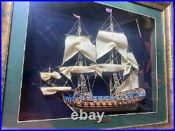 Prie Diestinacja Wooden Ship Model in Shadow Box